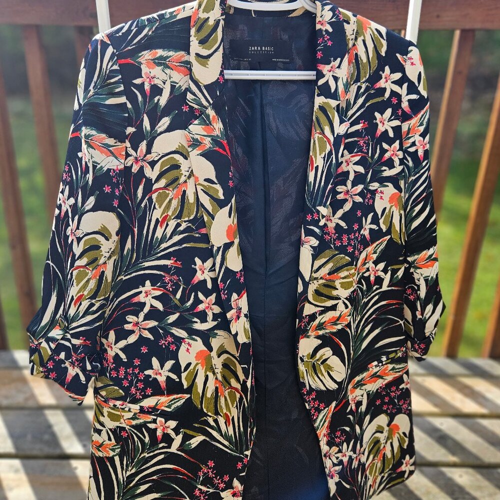 ZARA Tropical Print Blazer